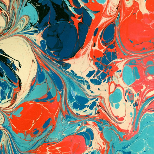 Marbling style, Midjourney V8.2, render 3 of 4