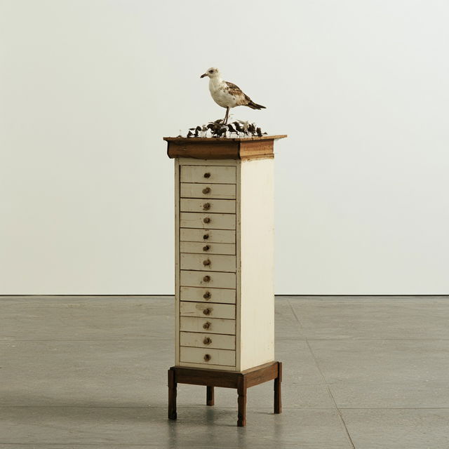 Marcel Broodthaers style, Midjourney V8.2, render 3 of 4