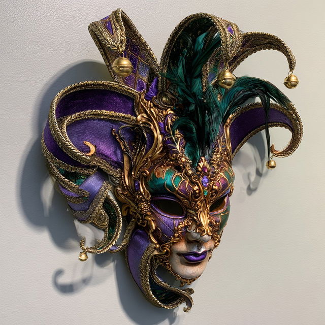 Mardi gras mask style, Midjourney V8.2, render 4 of 4