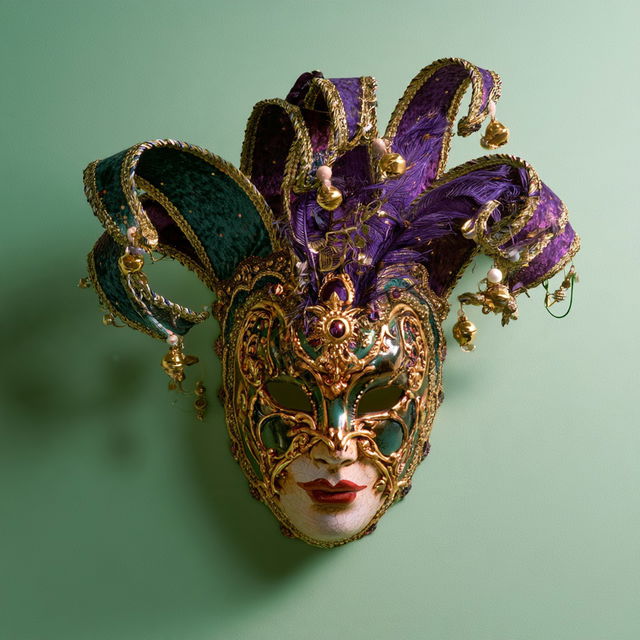 Mardi gras mask style, Midjourney V8.2, render 3 of 4