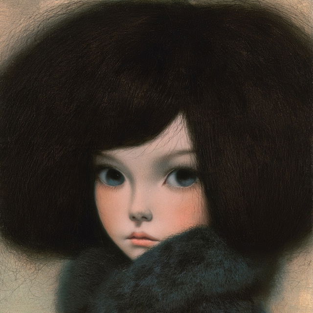 Margaret Keane style, Midjourney V8.2, render 4 of 4