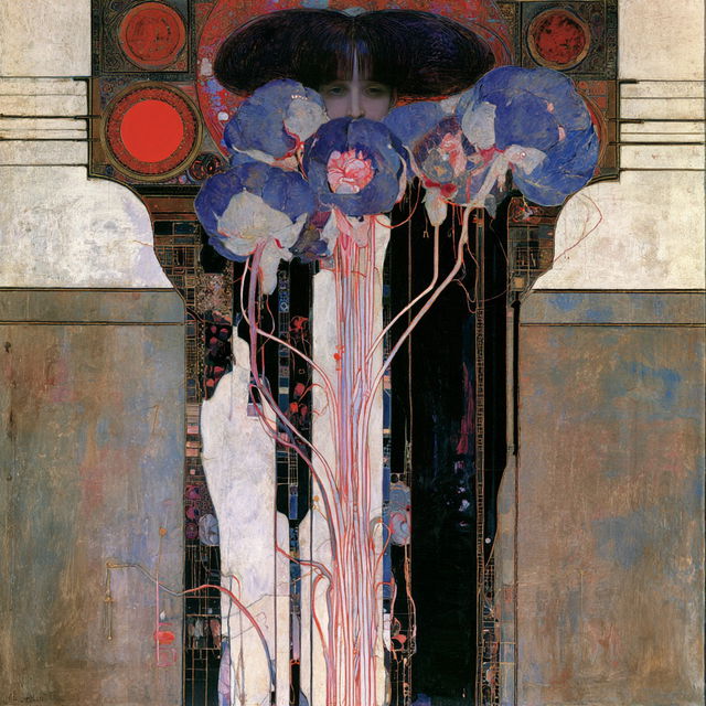 Margaret Macdonald Mackintosh style, Midjourney V8.2, render 2 of 4