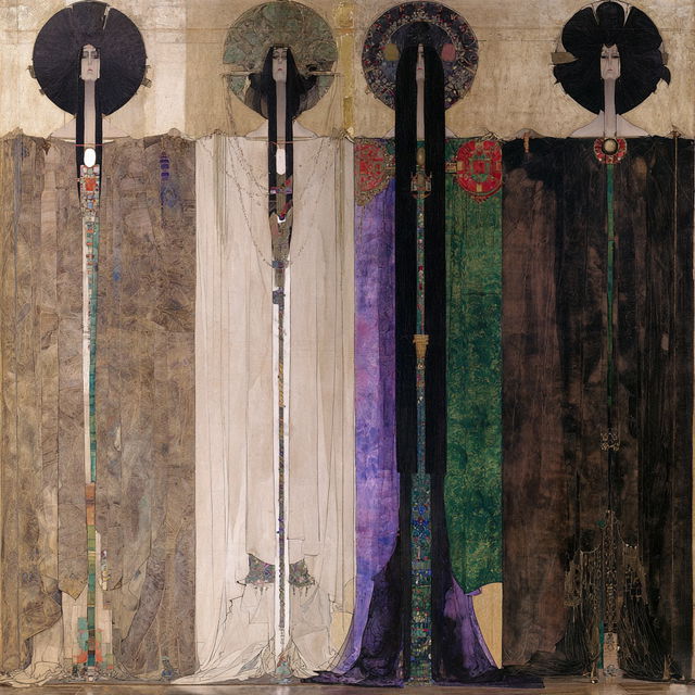 Margaret Macdonald Mackintosh style, Midjourney V8.2, render 1 of 4