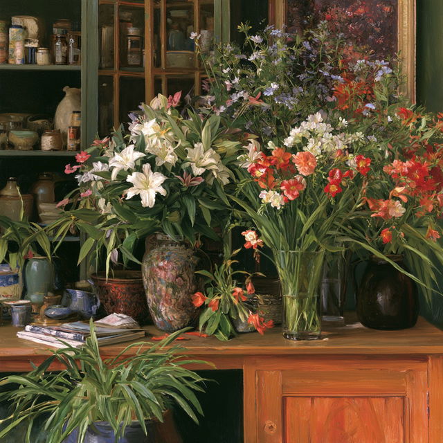 Margaret Olley style, Midjourney V8.2, render 1 of 4