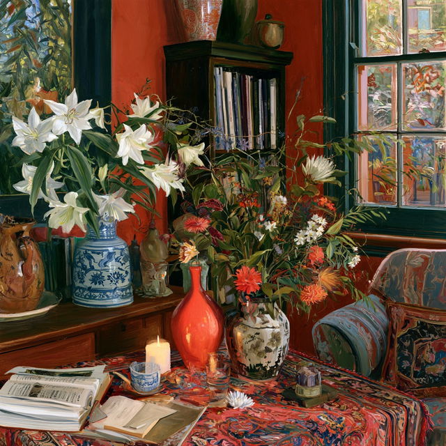 Margaret Olley style, Midjourney V8.2, render 4 of 4