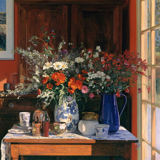 Margaret Olley style, Midjourney V8.2, render 3 of 4