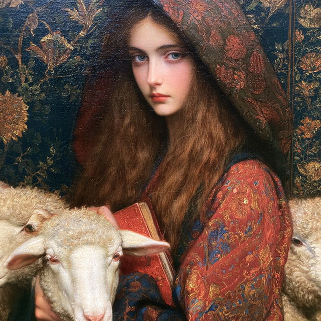 Marie Spartali Stillman style, Midjourney V8.2, render 1 of 4