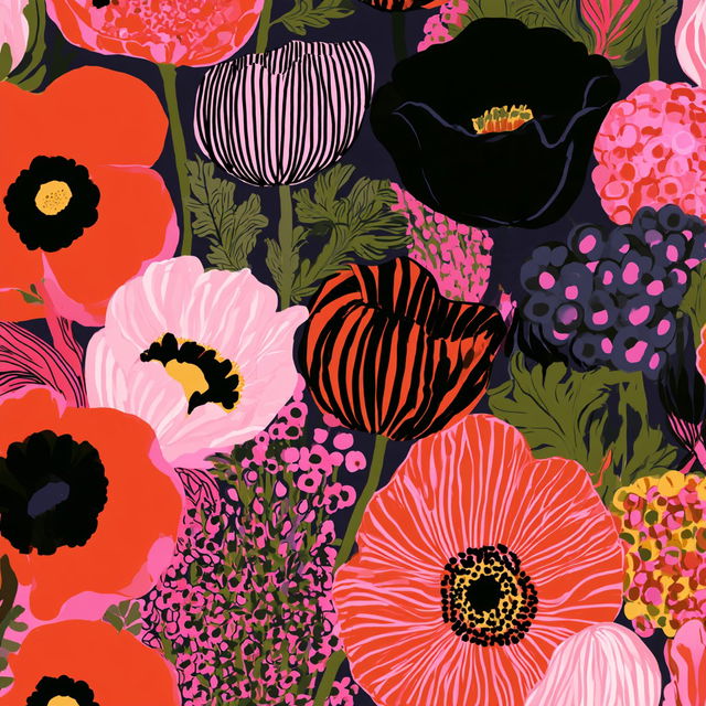 Marimekko style, Midjourney V8.2, render 2 of 4