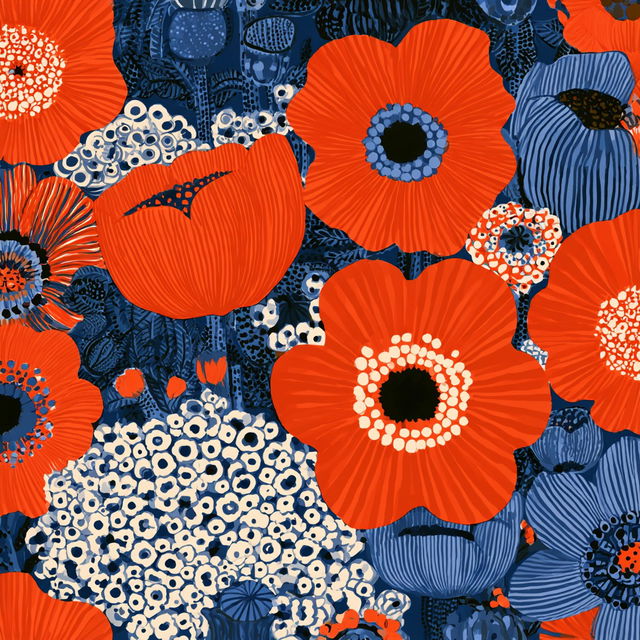 Marimekko style, Midjourney V8.2, render 3 of 4