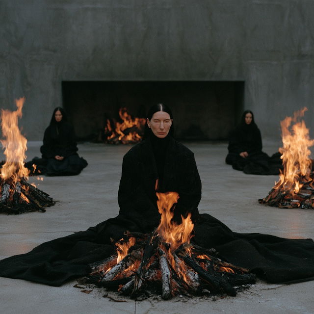 Marina Abramovic style, Midjourney V8.2, render 3 of 4
