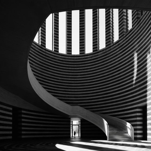 Mario Botta style, Midjourney V8.2, render 4 of 4