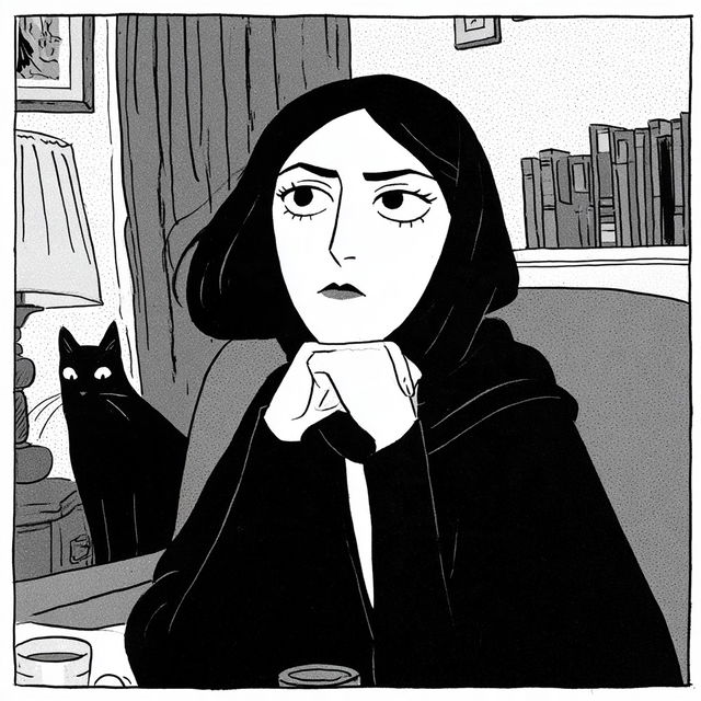 Marjane Satrapi style, Midjourney V8.2, render 1 of 4