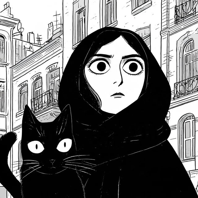 Marjane Satrapi style, Midjourney V8.2, render 2 of 4