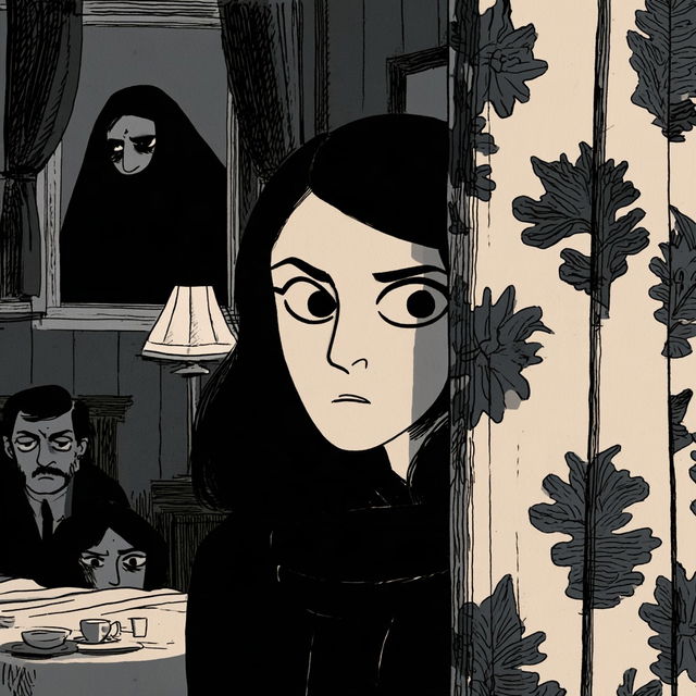 Marjane Satrapi style, Midjourney V8.2, render 3 of 4
