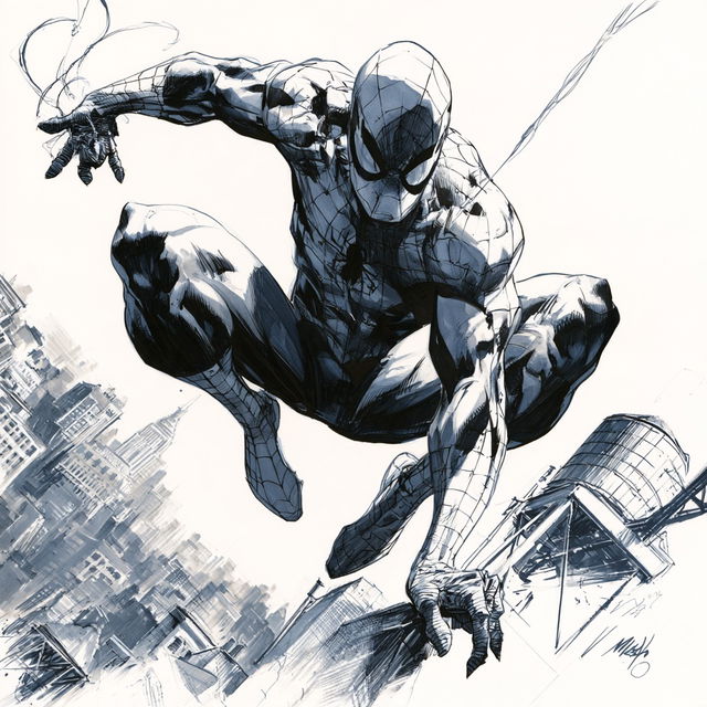 Mark Bagley style, Midjourney V8.2, render 3 of 4