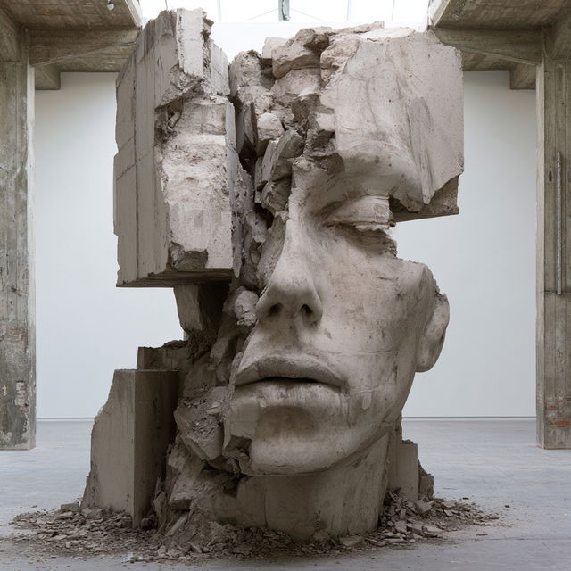 Mark Manders style, Midjourney V8.2, render 3 of 4