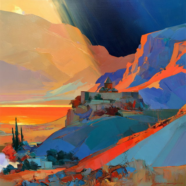 Martiros Saryan style, Midjourney V8.2, render 3 of 4