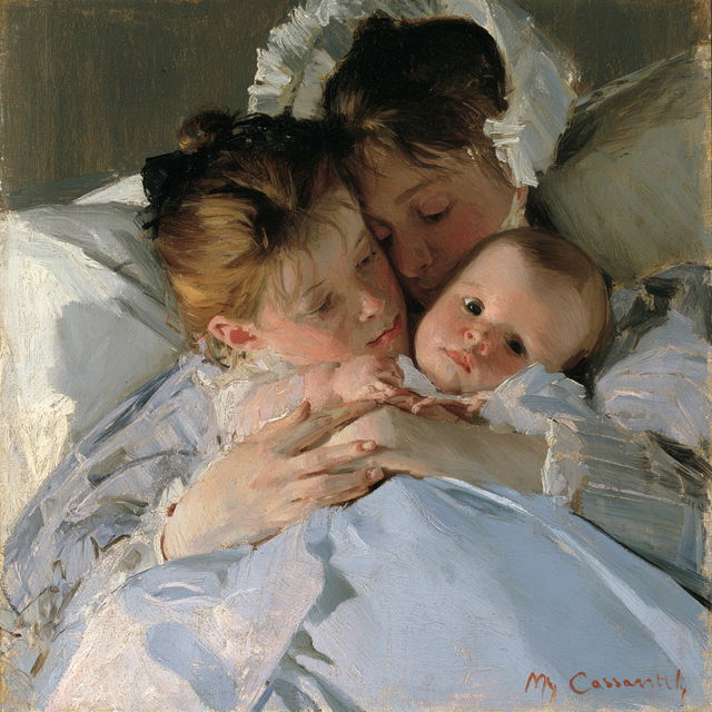 Mary Cassatt style, Midjourney V8.2, render 3 of 4