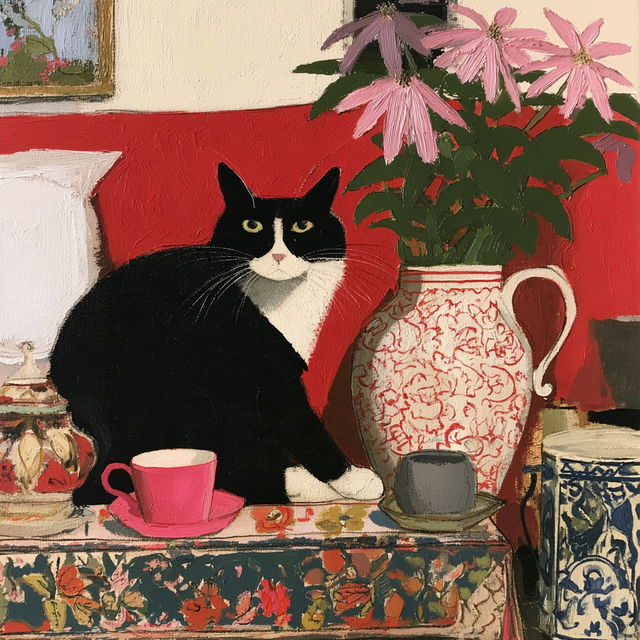 Mary Fedden style, Midjourney V8.2, render 3 of 4