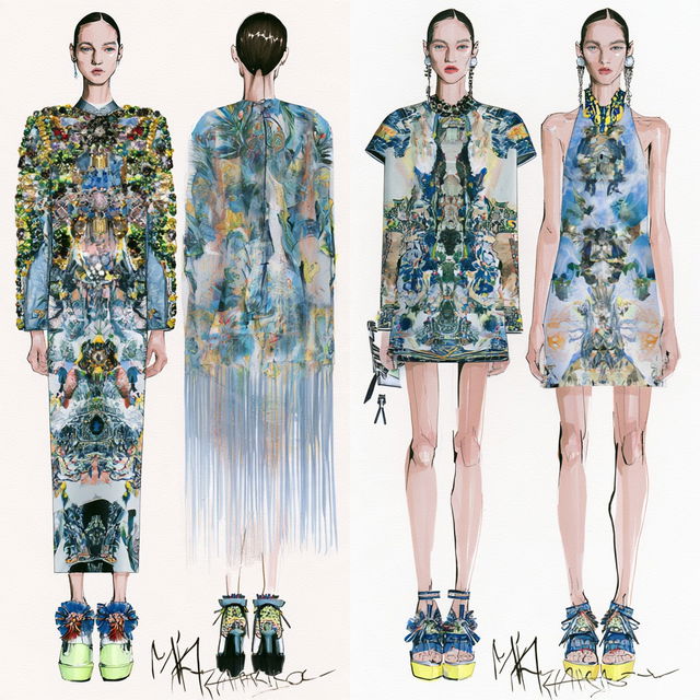 Mary Katrantzou style, Midjourney V8.2, render 3 of 4