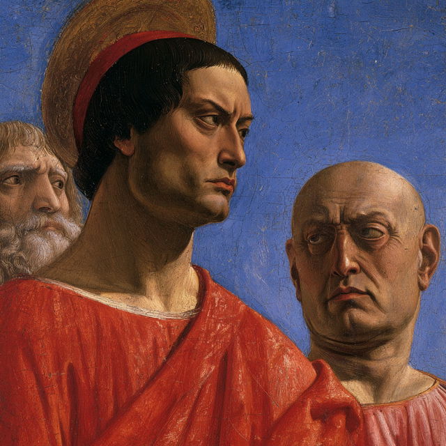 Masaccio style, Midjourney V8.2, render 2 of 4