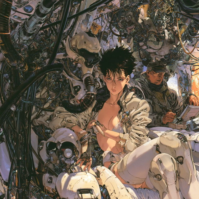 Masamune Shirow style, Midjourney V8.2, render 2 of 4