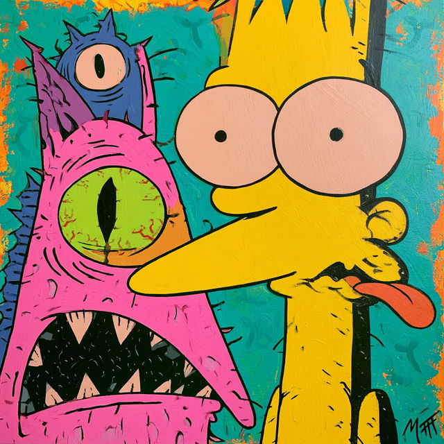 Matt Groening style, Midjourney V8.2, render 1 of 4