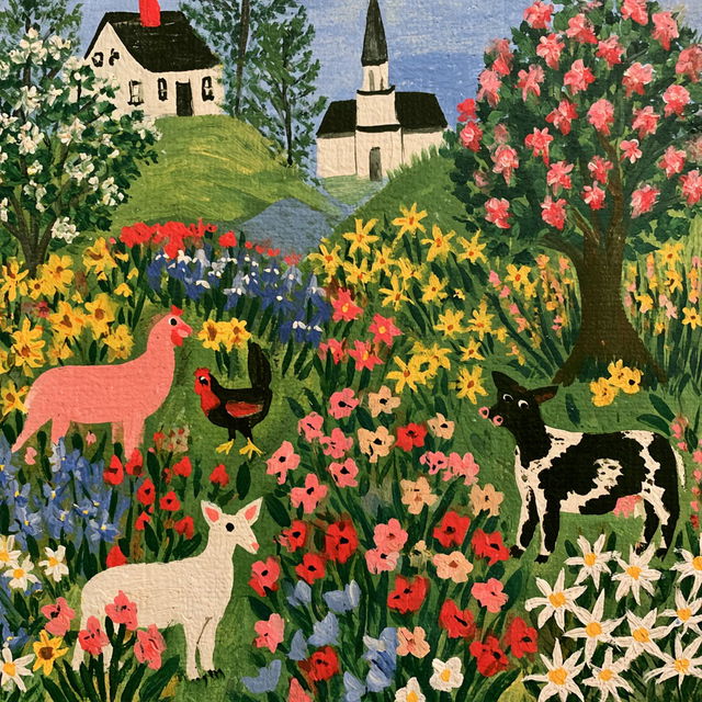 Maud Lewis style, Midjourney V8.2, render 2 of 4