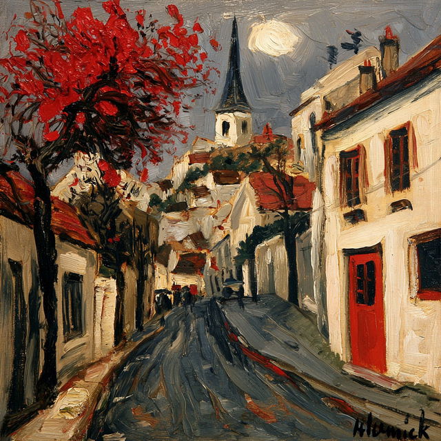Maurice de Vlaminck style, Midjourney V8.2, render 4 of 4