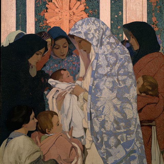 Maurice Denis style, Midjourney V8.2, render 1 of 4