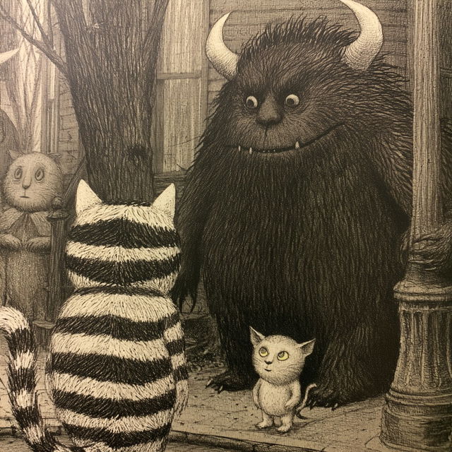 Maurice Sendak style, Midjourney V8.2, render 2 of 4