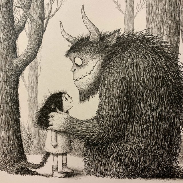 Maurice Sendak style, Midjourney V8.2, render 3 of 4
