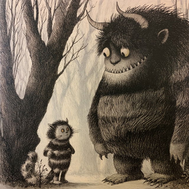 Maurice Sendak style, Midjourney V8.2, render 4 of 4