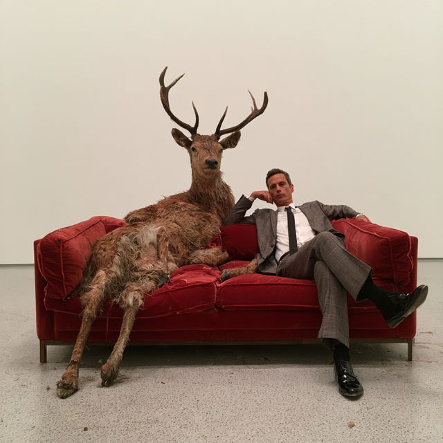 Maurizio Cattelan style, Midjourney V8.2, render 4 of 4