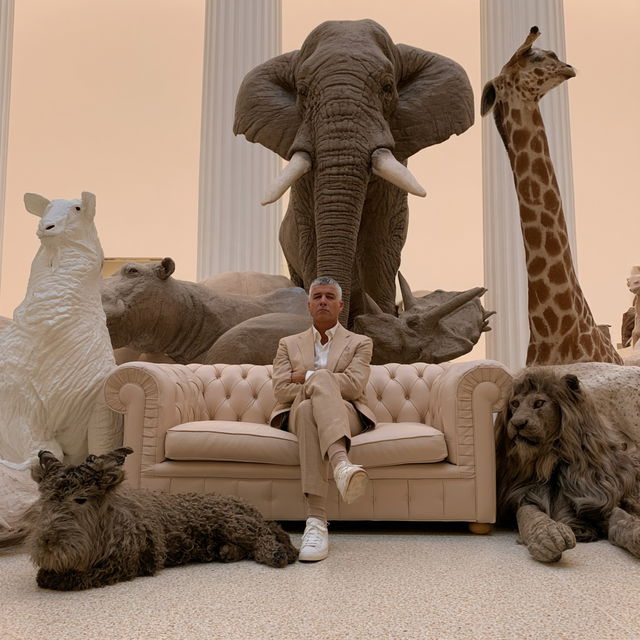 Maurizio Cattelan style, Midjourney V8.2, render 3 of 4