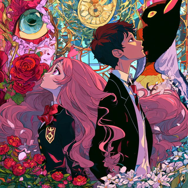 Mawaru Penguindrum style, Midjourney V8.2, render 2 of 4