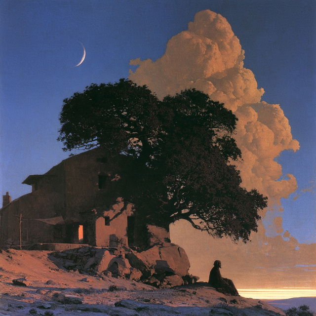 Maxfield Parrish style, Midjourney V8.2, render 3 of 4