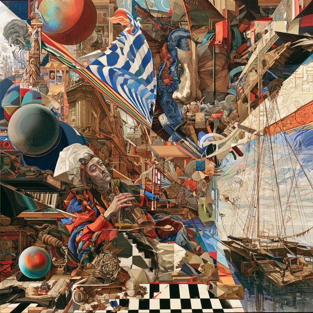 Maximalist composition style, Midjourney V8.2, render 3 of 4