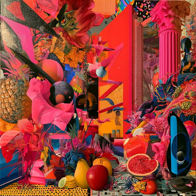 Maximalist composition style, Midjourney V8.2, render 1 of 4