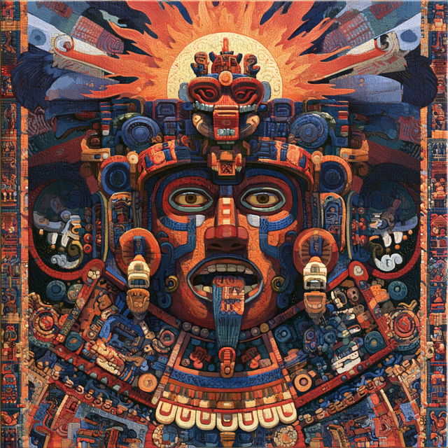 Mayan art style, Midjourney V8.2, render 2 of 4