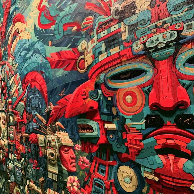 Mayan art style, Midjourney V8.2, render 3 of 4