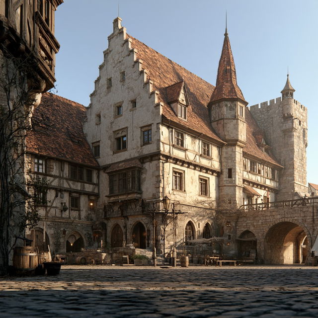 Medieval architecture style, Midjourney V8.2, render 2 of 4