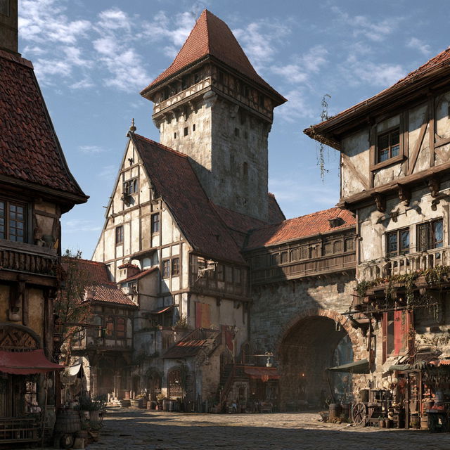 Medieval architecture style, Midjourney V8.2, render 4 of 4