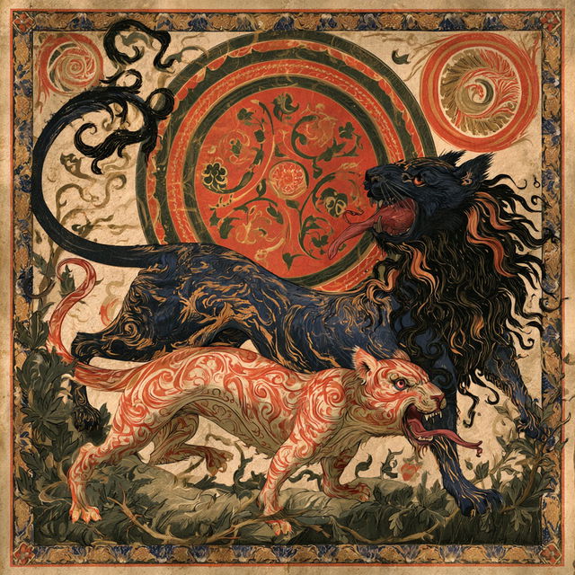 Medieval Bestiary style, Midjourney V8.2, render 4 of 4