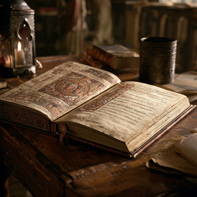 Medieval Codex style, Midjourney V8.2, render 1 of 4