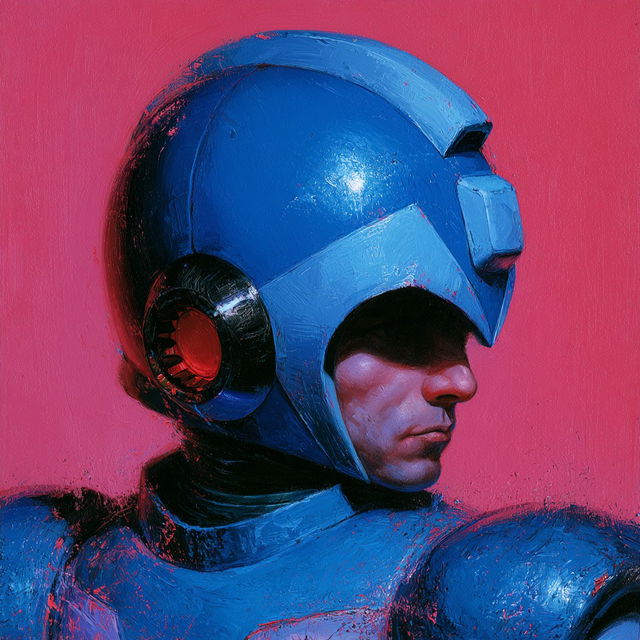 Mega man style, Midjourney V8.2, render 1 of 4