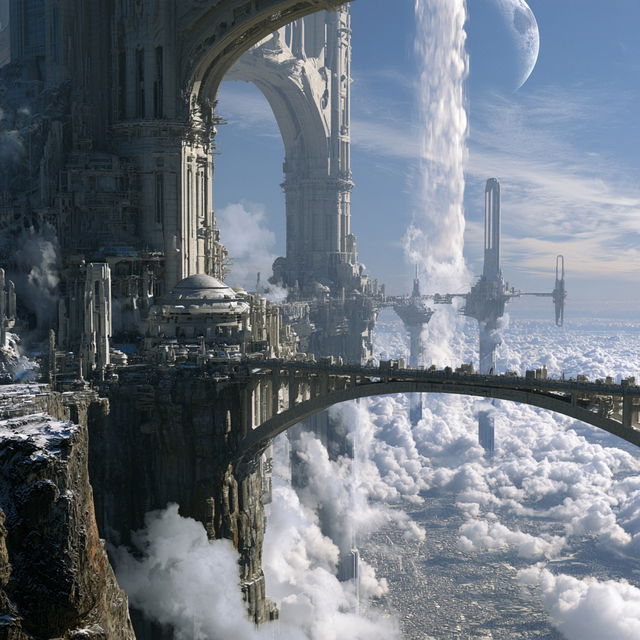 Megastructure style, Midjourney V8.2, render 2 of 4