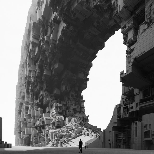 Megastructure style, Midjourney V8.2, render 1 of 4