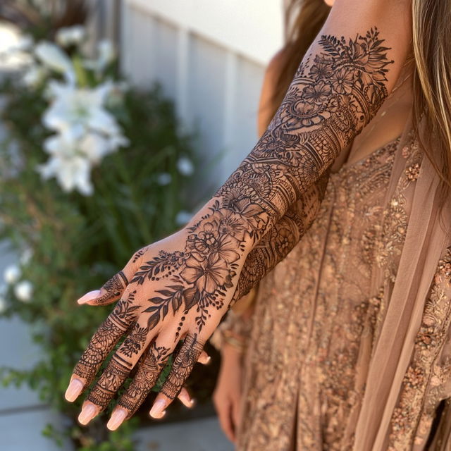 Mehndi style, Midjourney V8.2, render 2 of 4