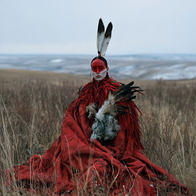 Meryl McMaster style, Midjourney V8.2, render 4 of 4